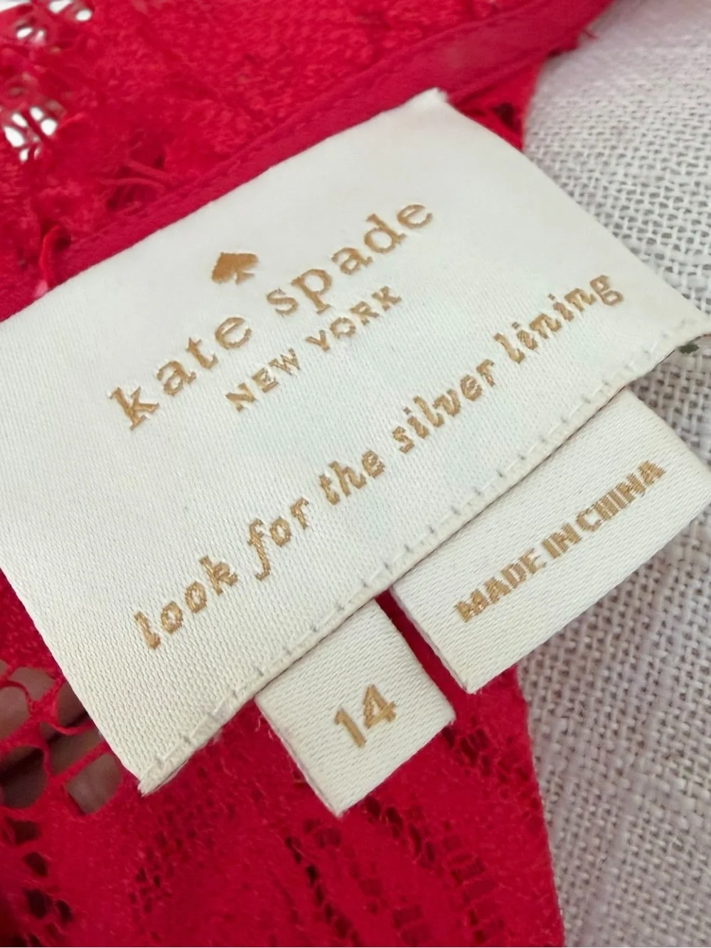 Kate Spade New York Poppy Floral Lace Midi Dress Red Size 14